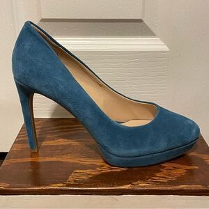 Gianni Bini Leighanne Platform Blue Suede  Stiletto Heels Size 9.5